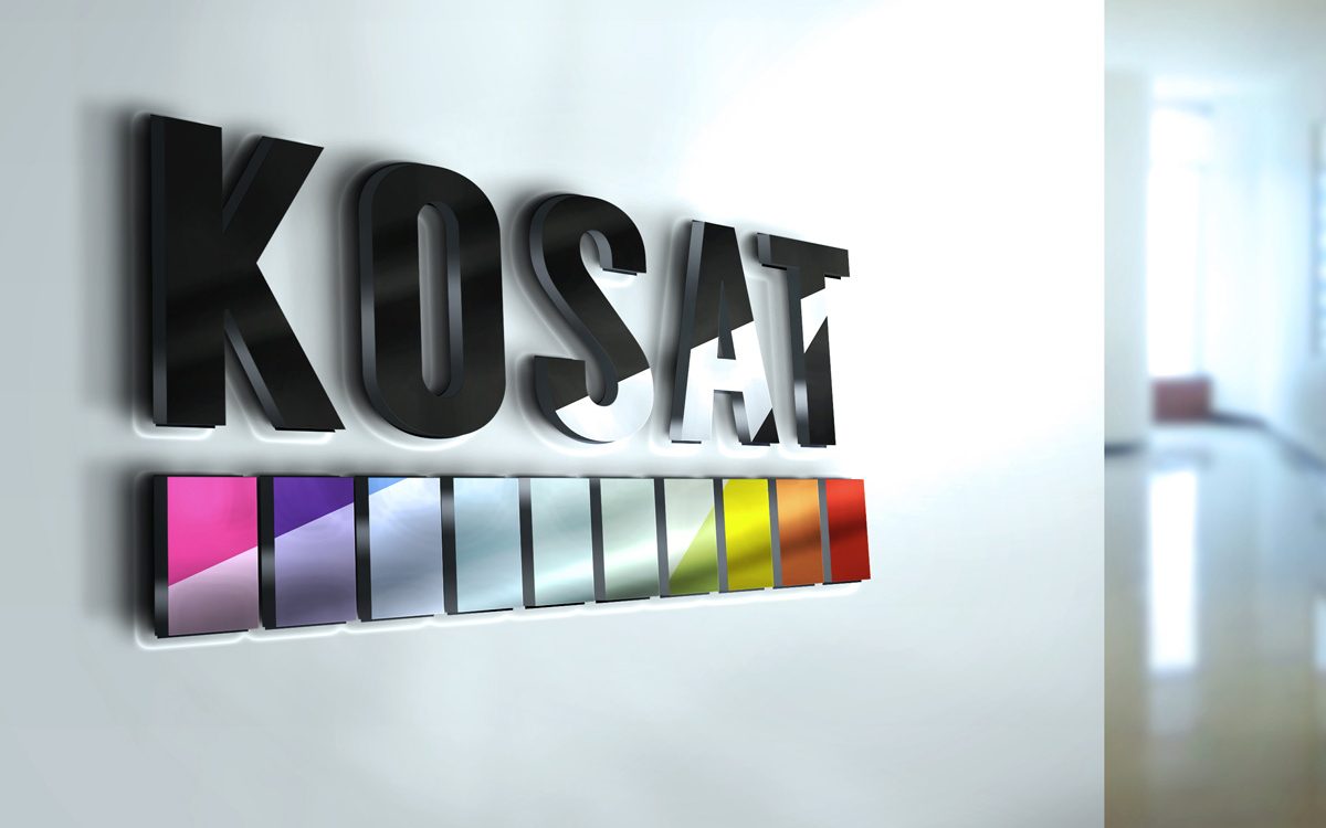 Projekt logo KOSAT - Agencja Reklamowa Białystok