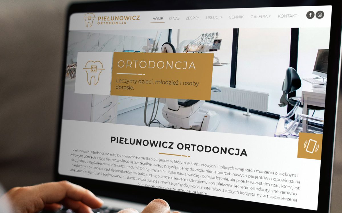 Projekt strony internetowej - Piełunowicz Ortodoncja - Clouds Agencja Reklamowa Białystok